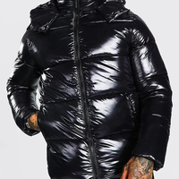 Veste d'hiver matelassée pour homme, tailles S-6XL, noire, avec capuche, rembourrage 100% polyester, personnalisable, style streetwear, extérieur en toile de coton