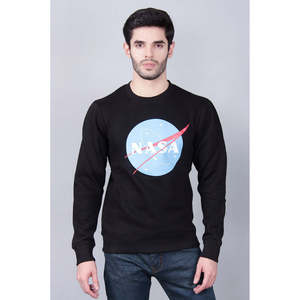 เสื้อสเวตเชิ้ตผู้ชาย Unze London ลายโลโก้ NASA Meatball ผ้าฝ้ายถัก 100% ป้องกันการยับ พิมพ์ลายซิลค์สกรีน ลายเรียบ แบบสั่งทำ - Product Image 1