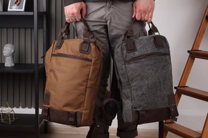 Sac à dos en toile en cuir véritable, voyage, extérieur, école, travail, randonnée, durable, unisexe, multi-poches, grande capacité, écologique - Product Image 5