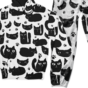 Ensemble survêtement à capuche et pantalon pour homme avec motif de chat, sublimation, vêtements de sport élégants, vêtements de sport confortables pour les amoureux des chats - Product Image 6