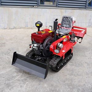 Multifunctional Rotary Tiller Agricultural Machinery Rotary <b>Cultivator</b> Mini Crawler Tractor for Sale - Product Image 1