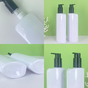 Haute classe porcelaine blanc 300ml bouteille vide cosmétiques emballage bouteille en PET pour shampooing revitalisant Gel douche Logo personnalisé - Product Image 2