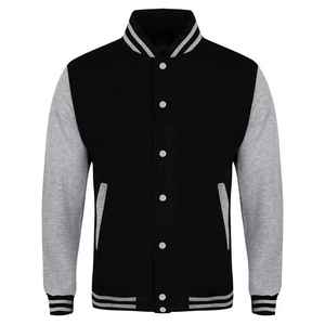 Men's Full Zipper Baseball Varsity Bomber Jacket Street Wear with Leather Sleeve and Windbreaker CollegeBaseballjacket for men - Product Image 1