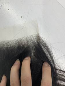 Cheveux humains purs fermeture pré plumée fermeture dentelle douce soyeuse droite suisse HD transparente frontale et fermeture - Product Image 4