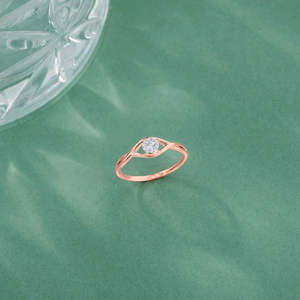 แหวนเพชรโรสโกลด์สไตล์ลำลอง Bright Eye - Product Image 1