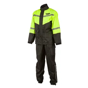 Manteau de pluie imperméable unisexe haute visibilité de couleur orange - Product Image 1