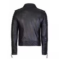 Jaket kulit sepeda motor pria kualitas tinggi kustom untuk musim dingin gaya ritsleting baru dengan Logo depan