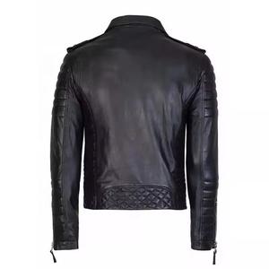 Veste de moto en cuir personnalisée de haute qualité pour hommes pour l'hiver nouveau style de fermeture éclair avec logo à l'avant - Product Image 3