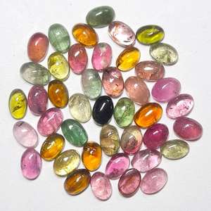 Qualité Supérieure 50 Pièces Cabochons de Tourmaline Naturelle Effet Œil de Chat Traitement Cire/Huile Forme Ovale - Commande Minimale - Product Image 2