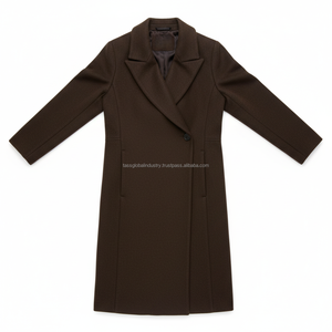 Abrigo de Lana Marrón Oscuro Personalizado para Mujer, Ropa de Invierno de Marca Privada - Product Image 1