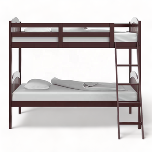Lit superposé moderne et minimaliste en bois massif pour enfants pour chambre à coucher ou hôtel pour mobilier de dortoir scolaire - Product Image 3