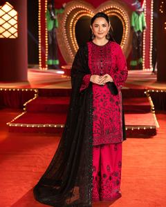 AJM Trade House 5580 Diseñador Étnico Paquistaní Mujeres Salwar Trajes Formal Seda Pesada Georgette para Fiestas - Product Image 3