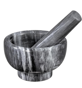 Juego de mortero y Maja de mármol blanco puro de diseño moderno, herramientas de cocina para hierbas y especias - Product Image 6