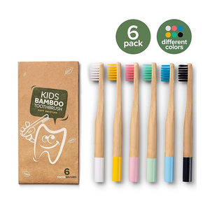 Brosse à dents en bambou pour adultes et enfants, biodégradable, couleur OEM, brosse écologique, 100% bois naturel - Product Image 1