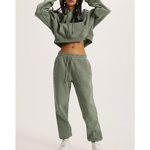 Pantalon de survêtement à capuche unisexe Jogger Sets Pantalon cargo Survêtements d'hiver pour femmes de grande taille avec imprimé Ensemble 2 pièces - Product Image 1