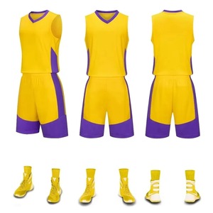 basketball wear Men's Basketball Uniforms with Double Sided Pockets Training Kit Adult And Child Set Printed Number Sportswear f - Product Image 4