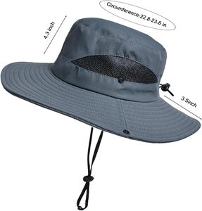 Chapeau de soleil personnalisé pour hommes et femmes, 3 larges bords, UPF 50 +, chapeaux de pêche et de plage - Product Image 3