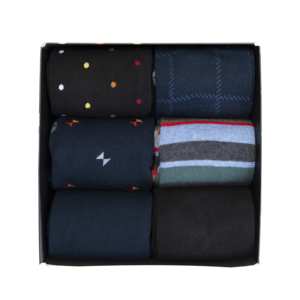 Confezione Regalo di Calzini Caldi in Cotone per Uomo, 6 Paia Assortite per l'Inverno, Taglia Unica, Design Classico Fantasia, Fondo Bianco - Product Image 2