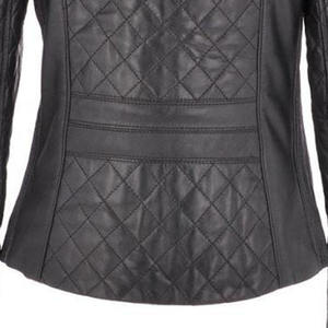 Veste de course moto pour femmes de couleur noire personnalisée en cuir véritable coupe-vent anti-UV à séchage rapide - Product Image 6