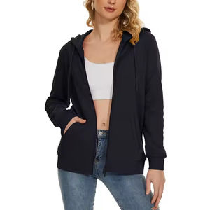 เสื้อฮู้ดและสเวตเตอร์ของผู้หญิงผ้าขนแกะแขนยาวระบายอากาศได้ดีไซส์ใหญ่พิเศษมีโลโก้ด้านหน้าจากประเทศปากีสถาน - Product Image 3