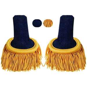 Hombreras de Nailon Dorado de Alta Calidad con Flecos, Accesorio Amarillo para Banda de Marcha - Product Image 1