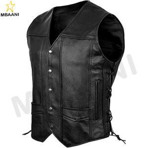 Chaleco de Motocicleta de Cuero para Hombre y Mujer con Bolsillo Oculto para Pistola para Conducir en Cualquier Clima - Product Image 1