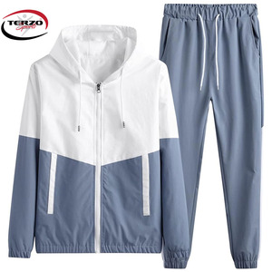 Chándal cortavientos ecológico con forro de malla repelente al agua para hombre, ropa informal cómoda, conjuntos de talla grande - Product Image 1