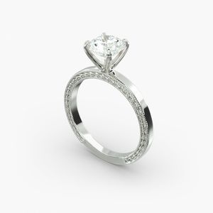 แหวนหมั้นสไตล์วินเทจสุดโรแมนติก แหวนเพชรเม็ดเดี่ยวสำหรับทุกโอกาส - Product Image 4