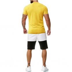 Ensemble deux pièces unisexe de marque personnalisée T-shirt et short en tissu tricoté d'été de style formel pour hommes Design surdimensionné - Product Image 2