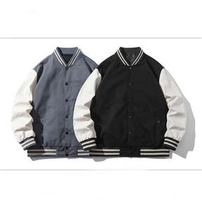 Veste de baseball universitaire américaine de haute qualité pour hommes, col montant, manches en cuir, style bombardier universitaire, lettre J pour homme - Product Image 6