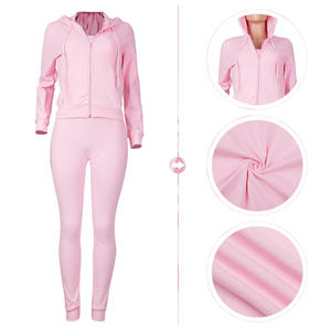 Ensemble de vêtements pour femmes, sweat à capuche en polaire, veste à poche zippée, haut court, jogging en velours, survêtement en velours, ensemble trois pièces pour femmes - Product Image 5