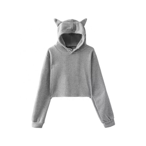 Sudadera Corta con Capucha y Logotipo Personalizado de Último Diseño, Sudadera Corta Holgada para Mujer - Product Image 3