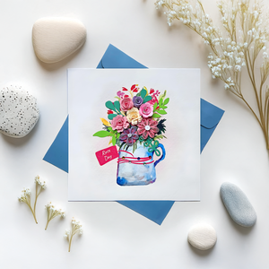 การ์ดอวยพรกระดาษงานฝีมือแบบเวียดนามการ์ดประดับดอกไม้เป็นของขวัญ-GFV001 - Product Image 4