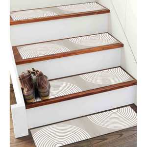 Tapis imprimé à motifs géométriques, tapis d'escalier moderne de style Kilim beige, Gobelin - Product Image 1