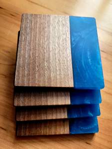 Sous-verres écologiques en bois de résine de luxe faits à la main de haute qualité avec support décor de table en forme de couleur personnalisée Logo personnalisé utiliser - Product Image 2