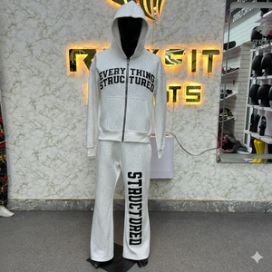 OEM Services Personalized Design Direct Factory Low Price Zipper Tracksuit For Men Unique Style New Design Mens Tracksuits - Product Image 1