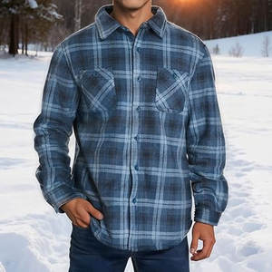 Chemise en flanelle pour homme, veste en molleton doublée de sherpa, chemise à boutons, chemise à carreaux épaisse, manteau à manches longues, chaud, décontracté pour l'hiver - Product Image 6
