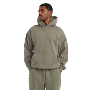 Jerséis de gran tamaño de tela francesa de algodón 100% para hombre, moda de calle alta, Sudadera con capucha con estampado de pantalla sólida, Invierno bordado - Product Image 1