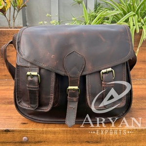 Nuevo monedero de cuero de búfalo de grano completo para hombres y mujeres, bolso de hombro tipo bandolera Vintage, bolso de viaje de cuero genuino para mujer - Product Image 1