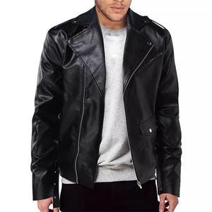 Nouveau Hommes Solide Couleur Imitation Cuir Veste Noir Rouge Mode Mâle Oblique Zipper Biker Manteaux veste pour hommes DDP Expédition - Product Image 3