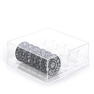 Ensemble de sous-verres en résine de luxe faits à la main, design unique en nacre blanche naturelle, forme originale, en vrac, écologiques - Product Image 4