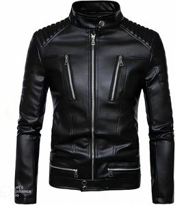 Natural Sheep Leather Bomber Jacket Men's <b>Genuine</b> Leather Zipper Closure Waterproof Windproof High Street Style Handmade High - Product Image 1