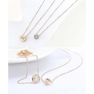 Jeulia Custom <b>Initial</b> Gold Plated Rope <b>Chain</b> Necklace with Zircon - Product Image 2