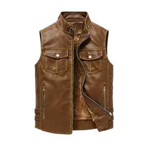 Chaqueta de moto de cuero genuino para hombre de último diseño, respetuosa con el medio ambiente, chaleco Vintage para hombre, chaleco protector elegante y cómodo - Product Image 5