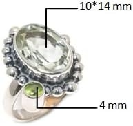 Handmade Fashion Silver <b>Jewelry</b> <b>Green</b> Amethyst Cabochon Gemstone Ring Handmade 925 Solid Sterling Silver 925 Silver Stamped - Product Image 4