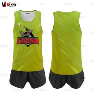 Conjunto de uniforme de pista y campo, personalizado, barato, 100% poliéster, secado rápido, en blanco - Product Image 1