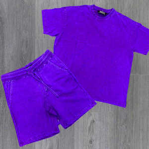 T-shirt surdimensionné 100% coton de haute qualité pour hommes Ensemble de shorts de poche 2 pièces Short de sueur à la mode avec ensemble imprimé de logo personnalisé - Product Image 3