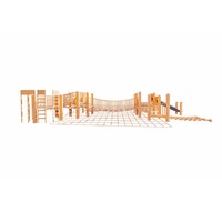 Équipements d'amusement municipaux en bois, installations de parc d'attractions, sentiers en corde multi-niveaux, passerelles d'équilibre, pont en corde