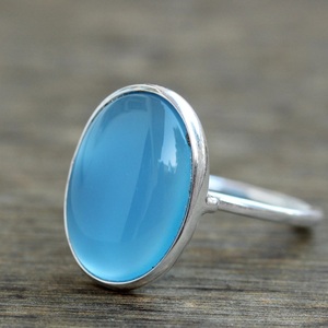 Aqua Chalcedony Ring <b>Handmade</b> 925 Sterling <b>Silver</b> Gemstone Designer Ring Beautiful Women's Fine Ring-Gift for Her - Product Image 1