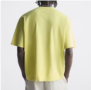 Camiseta amarilla de estilo Hip Hop de alta calidad para hombre, camisetas transpirables de algodón puro 100% con logotipo y colores personalizados, - Product Image 2